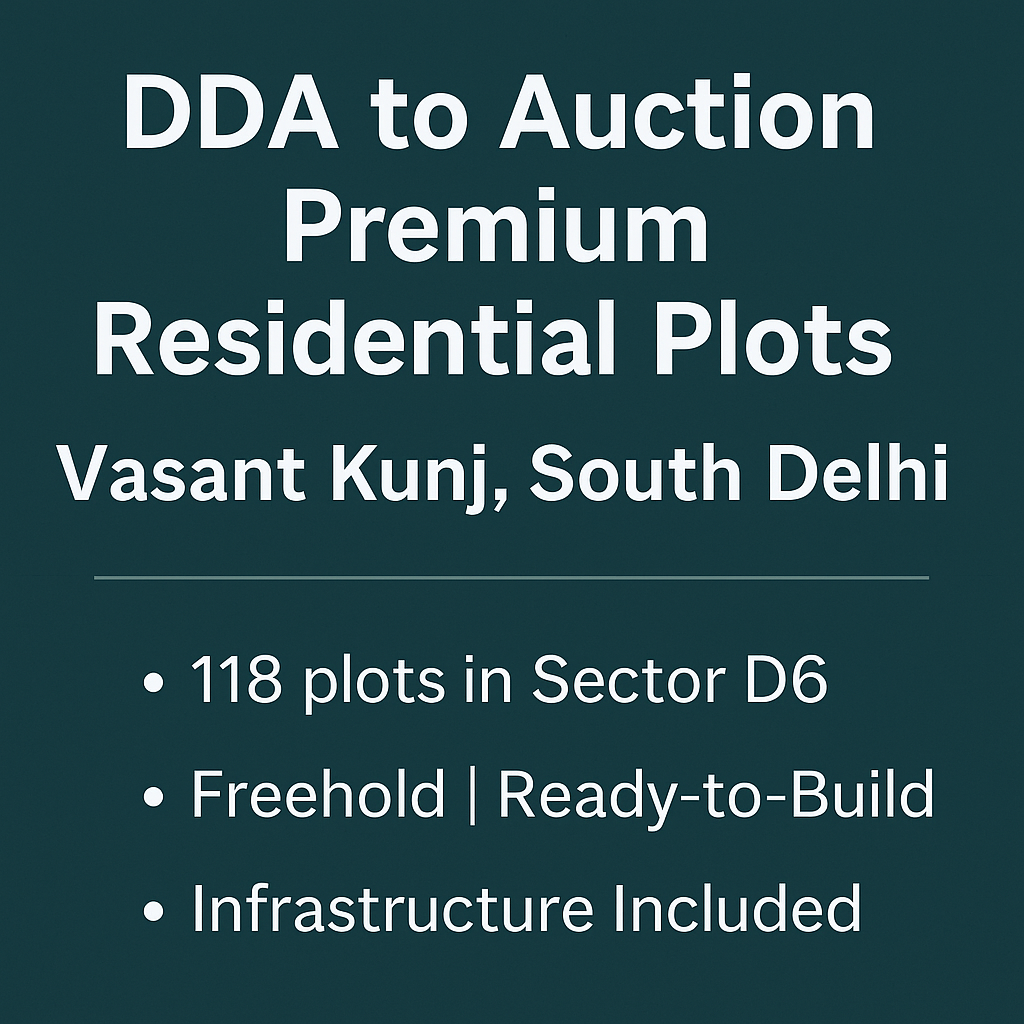 DDA residential plots auction Vasant Kunj