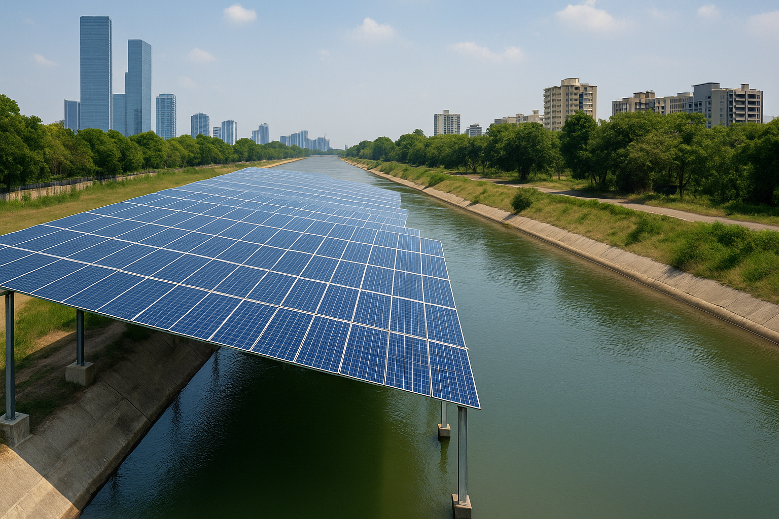 Munak Canal solar panel cover