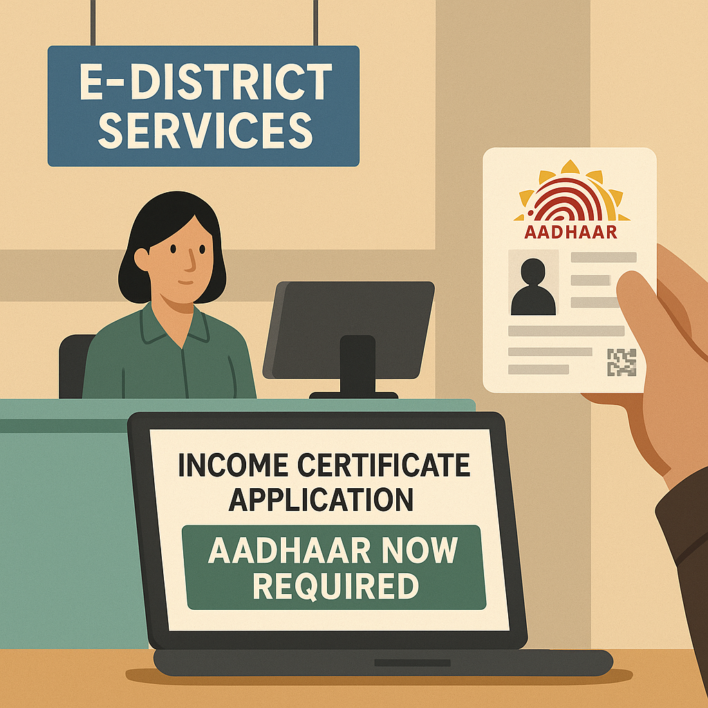 Income Certificate Application – Aadhaar Now Required