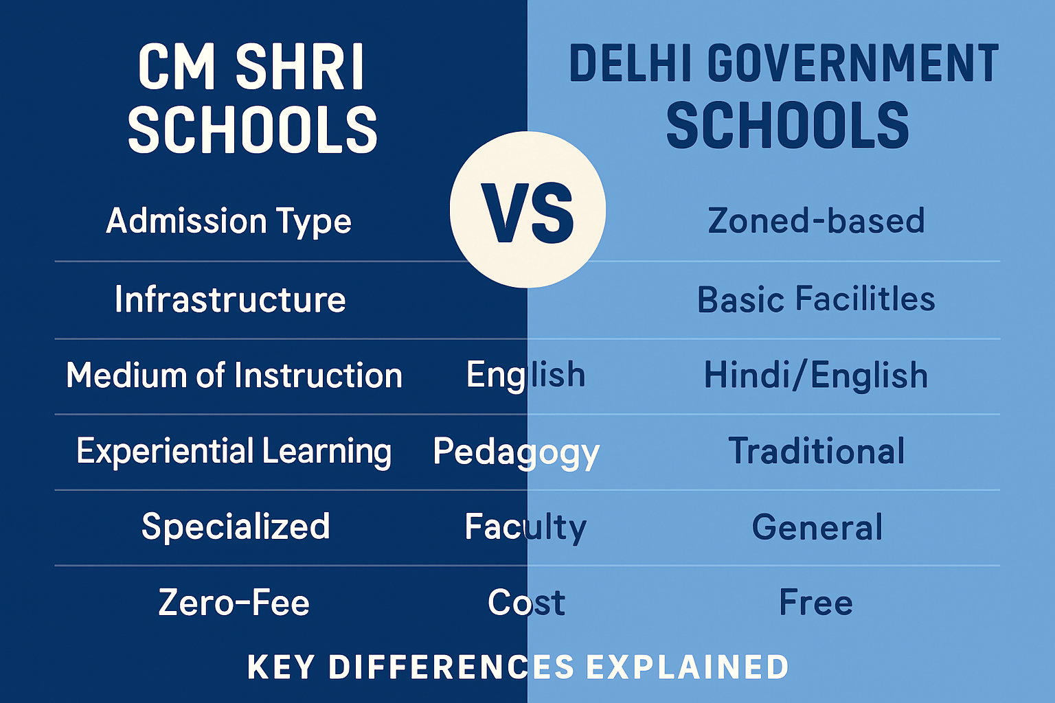 cm shri schools vs govt schools