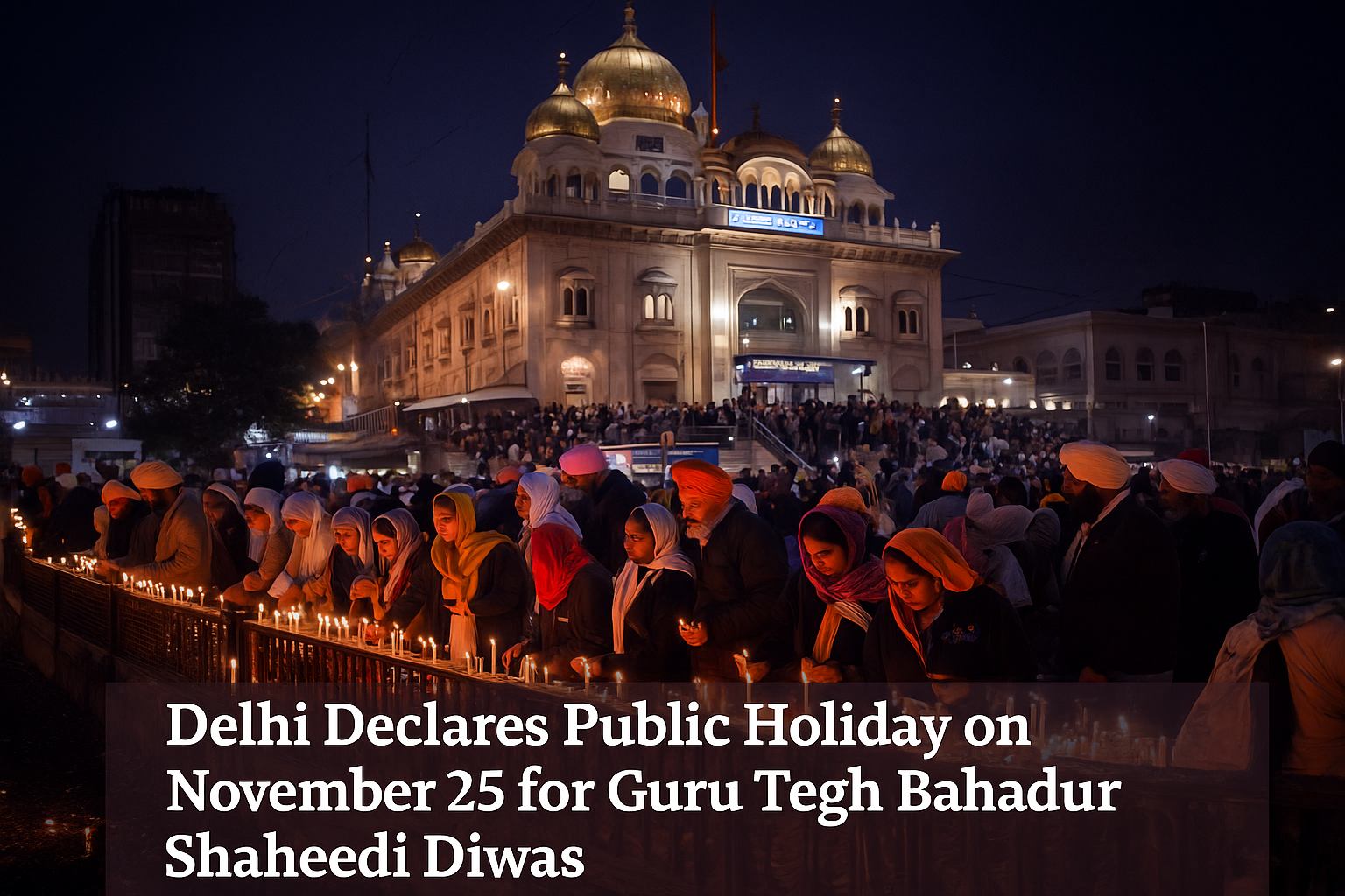 Delhi Announces Public Holiday on November 25 to Mark Guru Tegh Bahadur Shaheedi Diwas