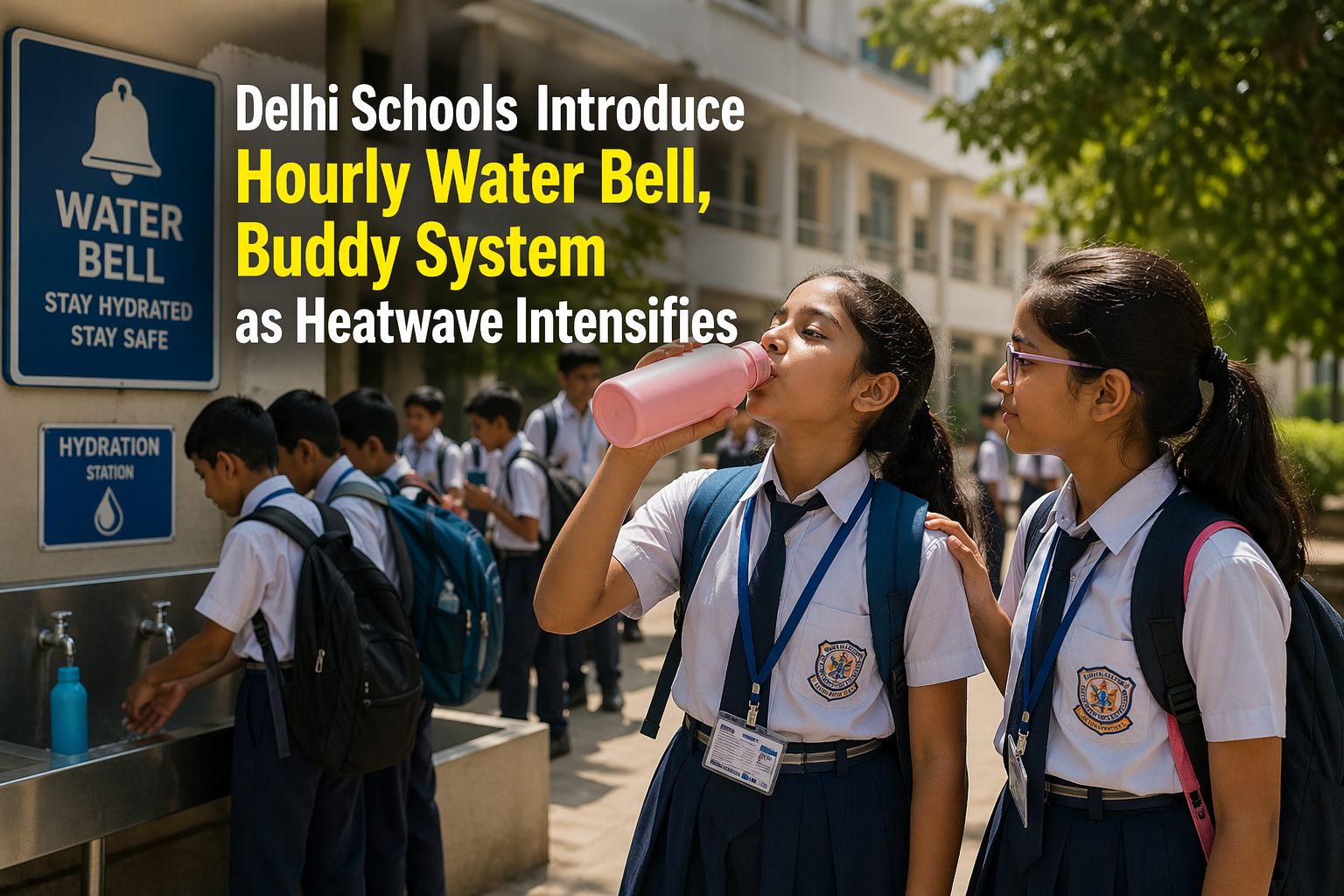 Delhi Schools Introduce Hourly Water Bell, Buddy System as Heatwave Intensifies