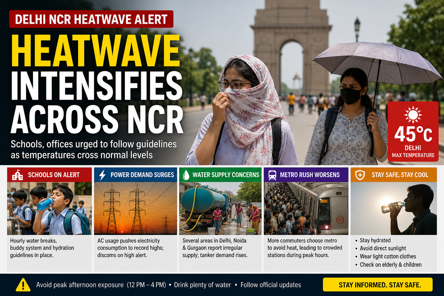 Delhi Metro Rush Hours Intensify as Heatwave Drives Surge in Public Transport Use